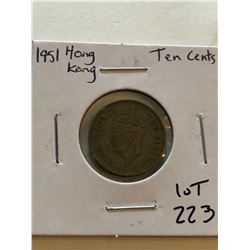 1951 HONG KONG 10 Cents Coin