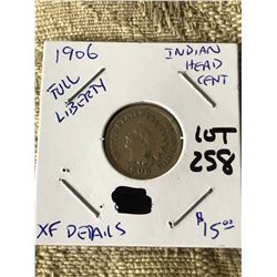 1906 Indian Head Cent FULL LIBERTY XF Details