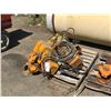 Image 1 : PALLET OF 2 YELLOW ELECTRIC OVERHEAD SHOP CRANES