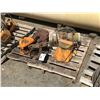 Image 1 : PALLET OF ELECTRIC OVERHEAD SHOP CRANE WITH LIFTING ACCESSORIES