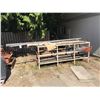 Image 1 : 2 TIER GREY METAL STORAGE RACK WITH LADDER & CONTENTS