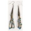 Image 1 : Navajo Turquoise and Shell Heishi Earrings