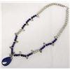 Image 3 : Lapis Bead and Pendant Necklace