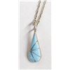 Image 1 : Zuni Turquoise Channel Inlay Pendant Necklace