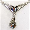Image 2 : Navajo Sterling Inlay Necklace & Earrings Set