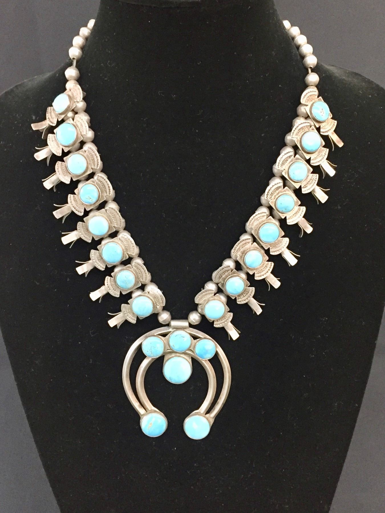 Vintage Box Bow Squash Blossom Necklace