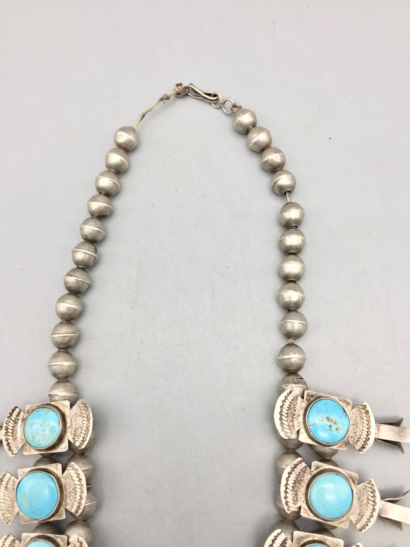 Vintage Box Bow Squash Blossom Necklace