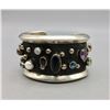 Image 2 : Sterling Silver and Multi-Stone Cuff Bracelet