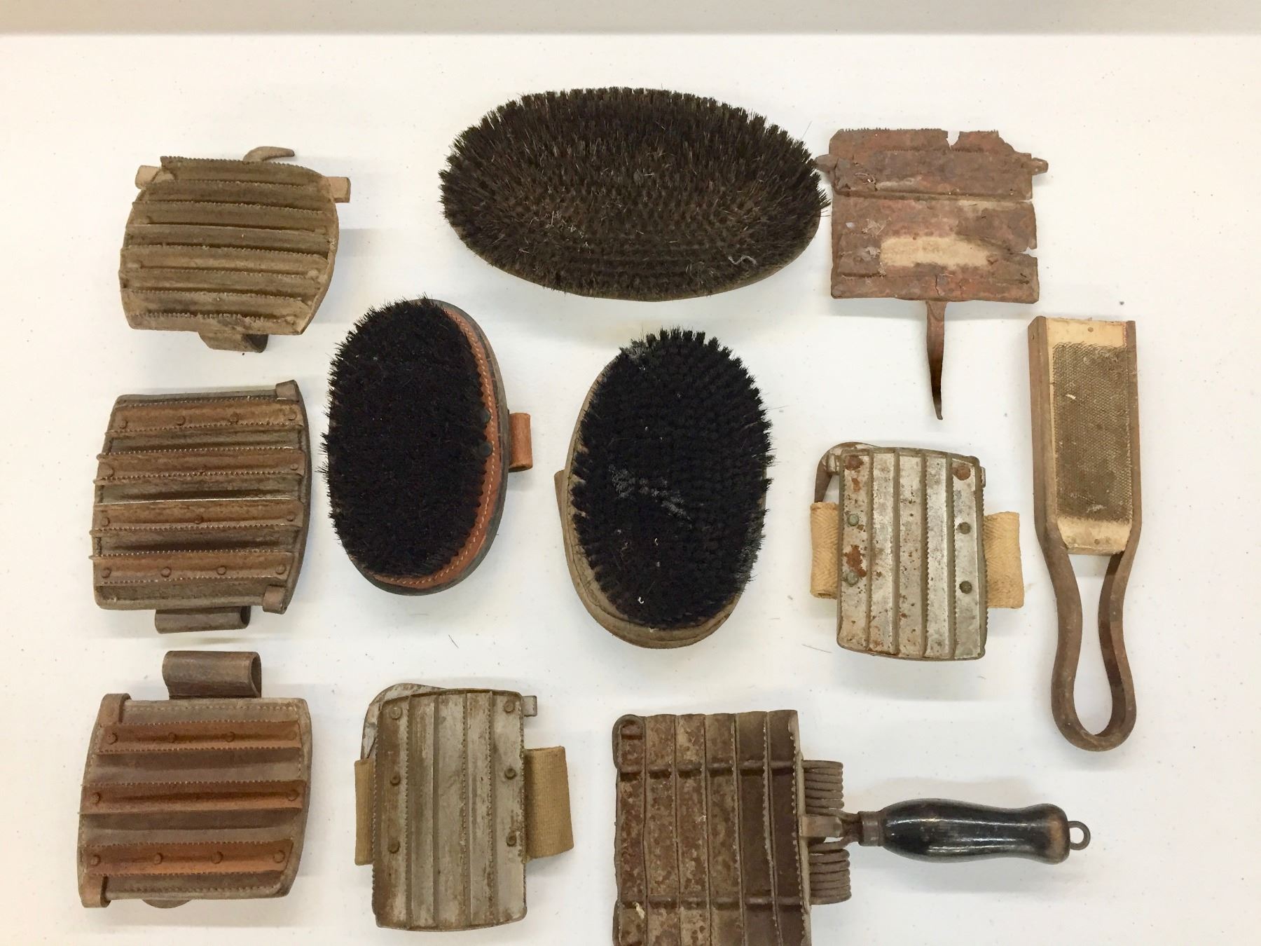 Numerous Antique U.S. Marked Horse Brushes