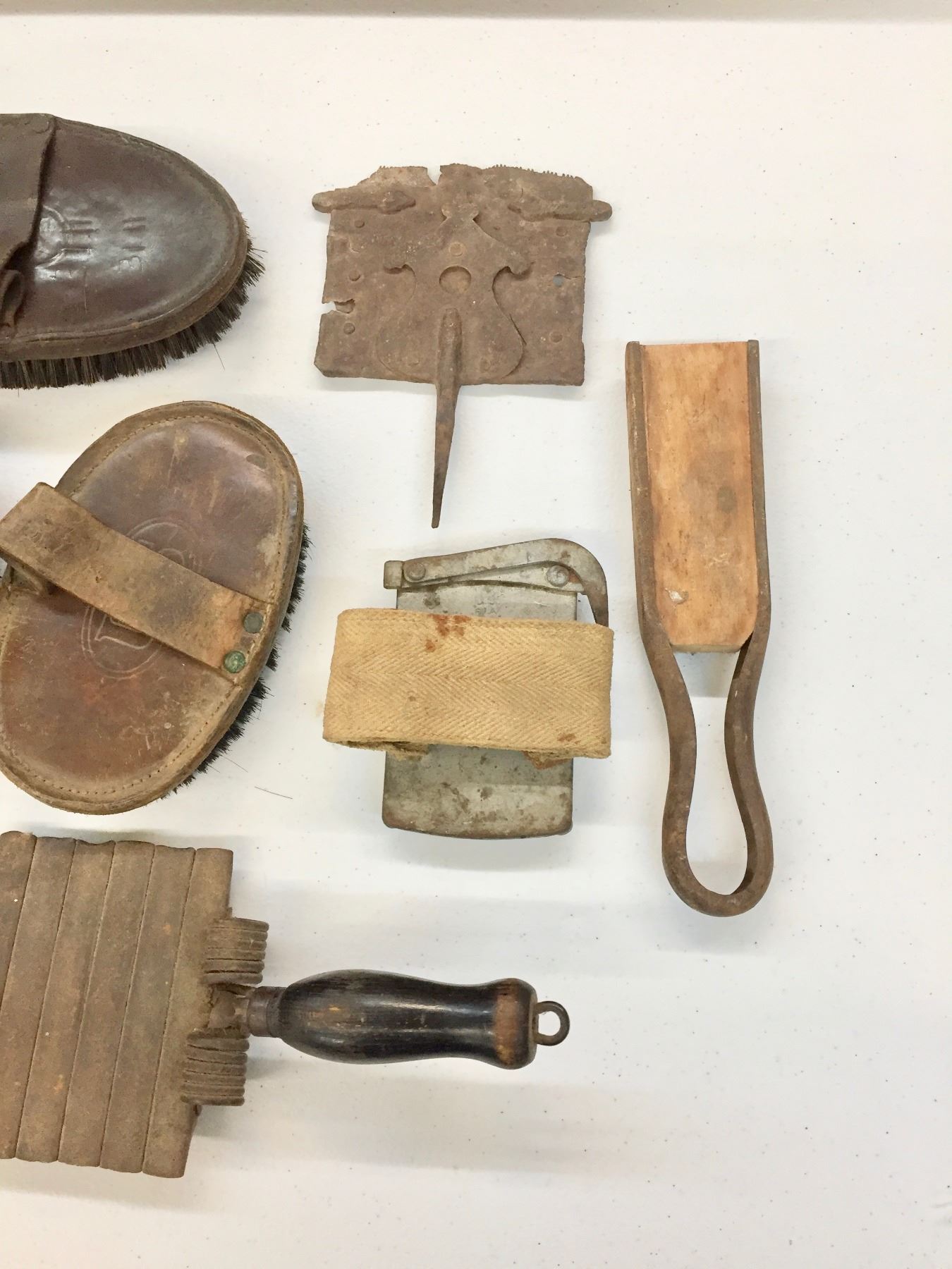 Numerous Antique U.S. Marked Horse Brushes