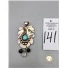 Image 8 : Sterling, Turquoise and Onyx Pendant by Richard Casey