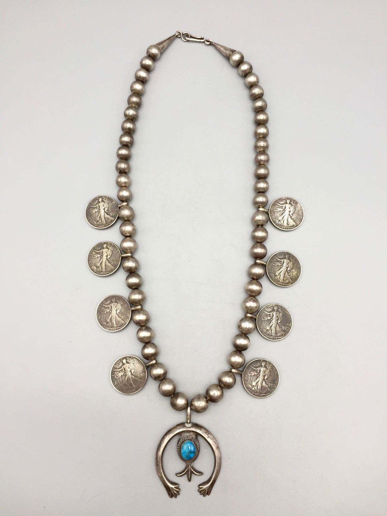 Unique Vintage “Coin” Squash Blossom Necklace