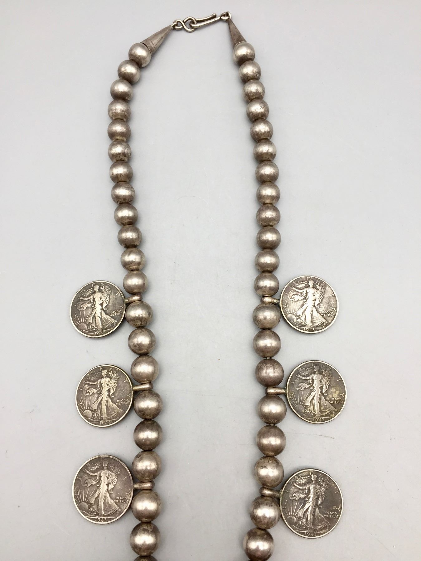 Unique Vintage “Coin” Squash Blossom Necklace