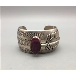 Sterling Silver and Purple Spiny Oyster Bracelet