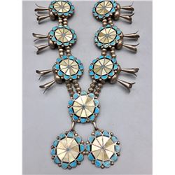 Vintage Inlay Squash Blossom Necklace