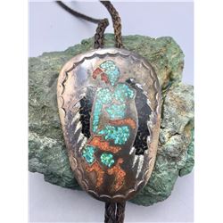Vintage Chip Inlay Navajo Bolo