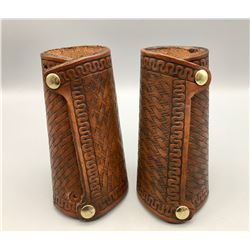 Basket Weave Leather Cowboy Cuffs