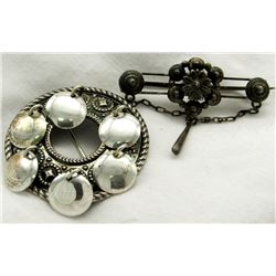 2- STERLING SILVER FASHION PINS