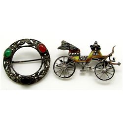 2- MARKED STERLING SILVER FASHION PINS