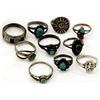 Image 2 : 9 STERLING SILVER RINGS- SIZE RANGE 1-7