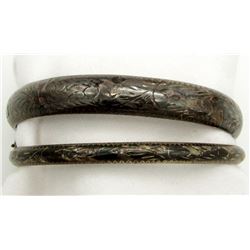 2 MARKED STERLING SILVER BANGELS
