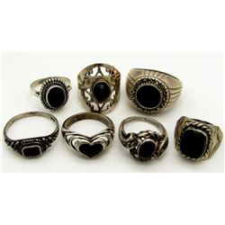7 STERLING SILVER RINGS SIZE RAGE 4-10