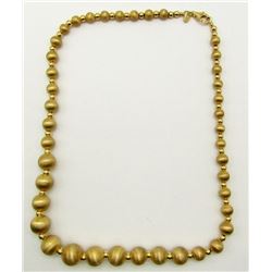 STERLING NECKLACE WITH GOLDEN BEADED DESIGN