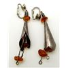 Image 1 : ANTIQUE STERLING EARRINGS WITH BURNT ORANGE