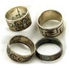 Image 2 : LOT OF 4 STERLING BAND- LIKE RINGS
