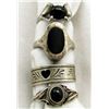 Image 1 : LOT OF FOUR STERLING RINGS WITH ONXY