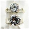 Image 1 : 2 STERLING RINGS LARGE IMITATION DIAMONDS