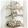 Image 1 : 3 STERLING DIAMOND IMITATION RINGS