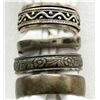 Image 1 : LOT OF 4  BAND TYPE STERLING RINGS