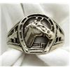 Image 1 : STERLING HORSE RING WITH HORSESHOW SHAPE