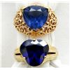 Image 1 : 2 STERLING RINGS WITH BLUE STONES