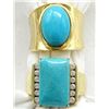 Image 1 : 2 RINGS WITH TURQUOISE COLORED STONES