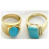 Image 2 : 2 RINGS WITH TURQUOISE COLORED STONES