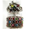 Image 1 : 2 SILVER RINGS WITH MULTIPLE COLORED STONES