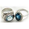 Image 2 : 2 LIGHT BLUE STONE STERLING RINGS
