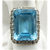 Image 1 : STERLING RING WITH LARGE BLUE STONE
