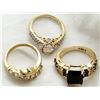 Image 2 : 3 STERLING RINGS WITH GOLD COLORED BANDS