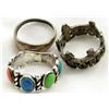 Image 2 : 3 UNIQUE STERLING RINGS