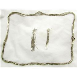 STERLING NECKLACE + MATCHING EARRINGS
