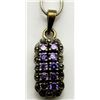 Image 1 : 18" STERLING SILVER NECKLACE W/ PURPLE PENDANT