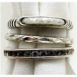 3 STERLING SILVER RINGS SIZES 6-7
