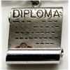 Image 2 : 8" STERLING BRACELET W/ "DIPLOMA" PEND