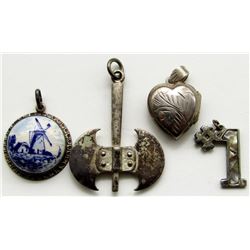 FOUR STERLING SILVER PENDANTS