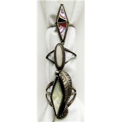 3 VINTAGE STERLING RINGS TOTAL 5.5 DWT