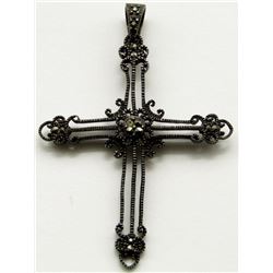 2" STERLING CROSS PENDANT TOTAL 4.3 DWT