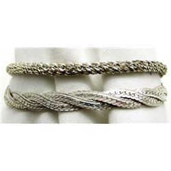 LOT OF 2 STERLING BRACELETS 7" EACH